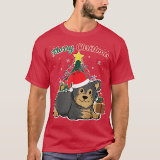 Yorkshire Terrier Christmas Tree Snow Flakes Xmas T-Shirt