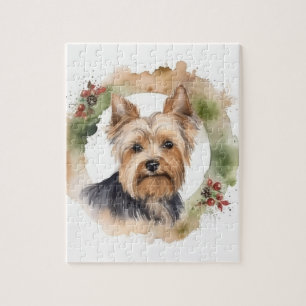 Yorkshire Terrier Christmas Wreath Festivals Puzzle