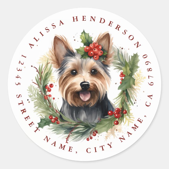 Yorkshire Terrier Classic Round Stickers (Vorderseite)