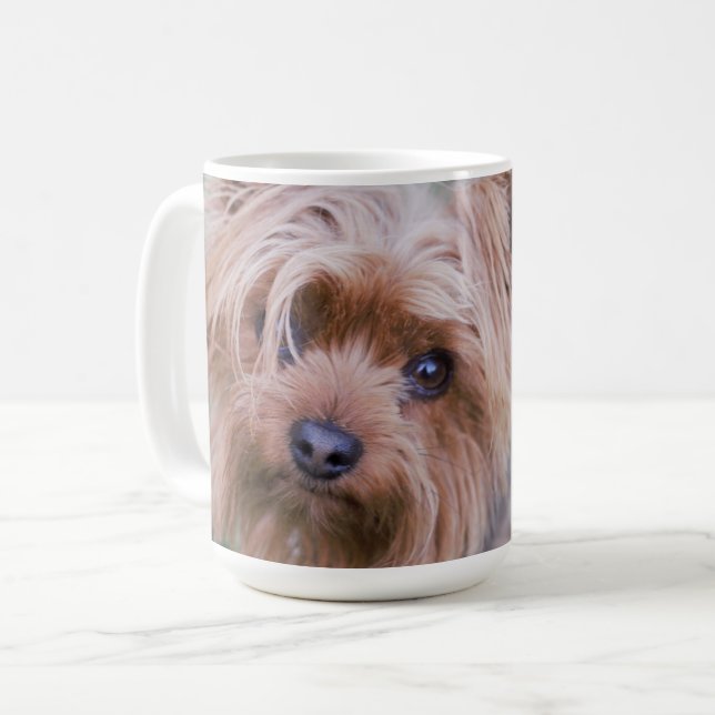Yorkshire Terrier Closeup Tasse (Vorderseite Links)