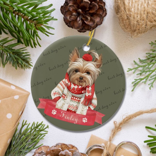 Yorkshire Terrier Custom Christmas Ornament (Von Creator hochgeladen)