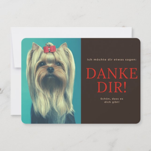 Yorkshire Terrier Dankeskarte (Vorderseite)