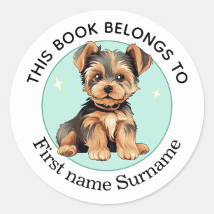 Yorkshire Terrier Dieses Buch gehört zu Benutzerde Runder Aufkleber