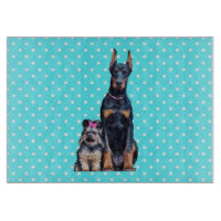 Yorkshire Terrier Doberman Blue Polka Dots