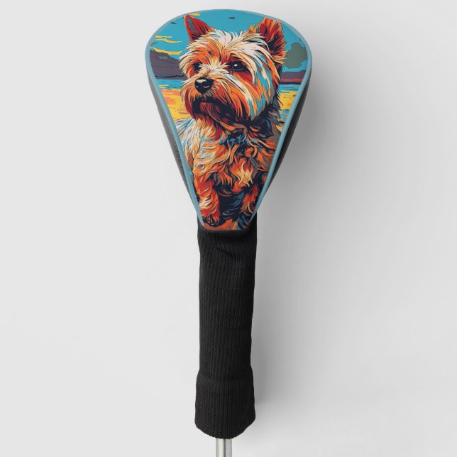 Yorkshire Terrier Dog 001 - Bruno Pokopen Golf Headcover (Vorderseite)