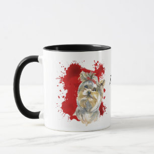 Yorkshire Terrier Dog Abstrakter Hintergrund Tasse
