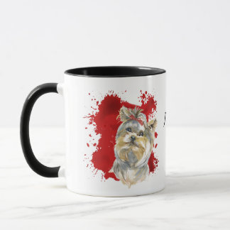 Yorkshire Terrier Dog Abstrakter Hintergrund Tasse