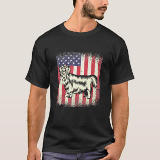 Yorkshire Terrier Dog American Flag Patriotic 4. T-Shirt