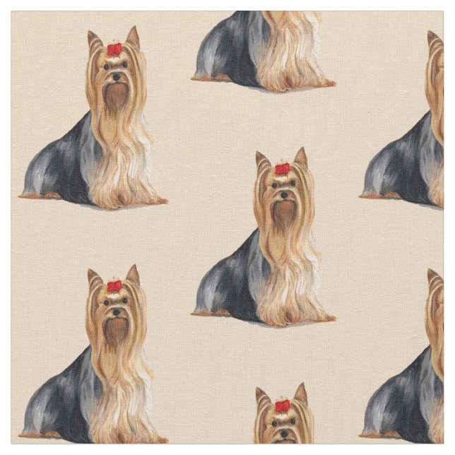 Yorkshire Terrier Dog Art Fabric Stoff (Nahaufnahme)