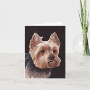 Yorkshire Terrier Dog Art Oil Painting Note Card Karte