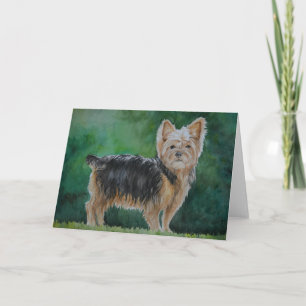 Yorkshire Terrier Dog Art Watercolor Grußkarte Karte