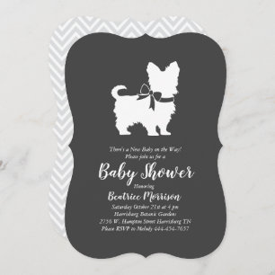 Yorkshire Terrier Dog Baby Shower Gender Neutral Einladung
