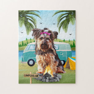 Yorkshire Terrier Dog Camping Puzzle