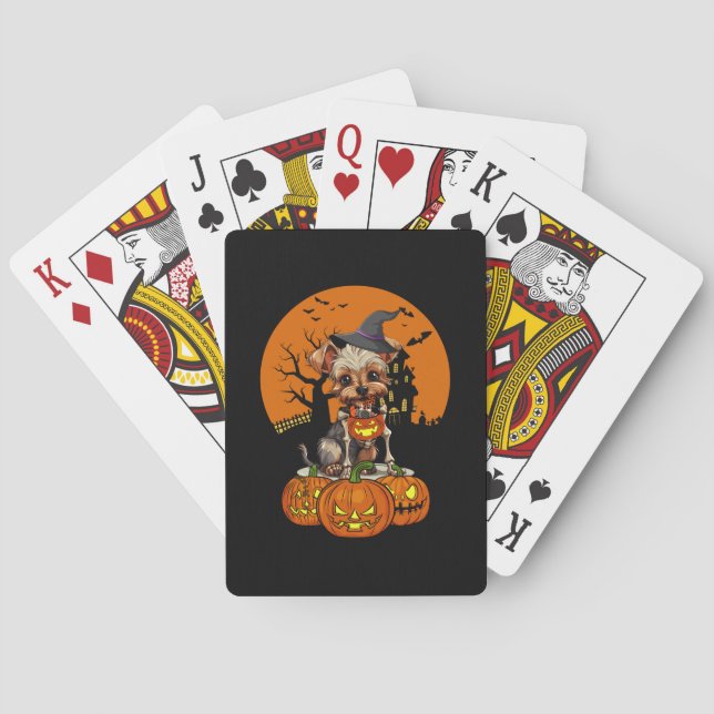 Yorkshire Terrier Dog Halloween Spielkarten (Rückseite)
