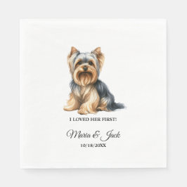 Yorkshire Terrier Dog I liebte ihre erste Hochzeit Serviette