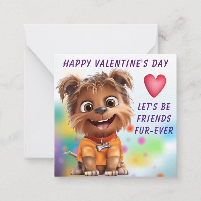 Yorkshire Terrier Dog Klasse Valentine Card Mitteilungskarte (Vorderseite)