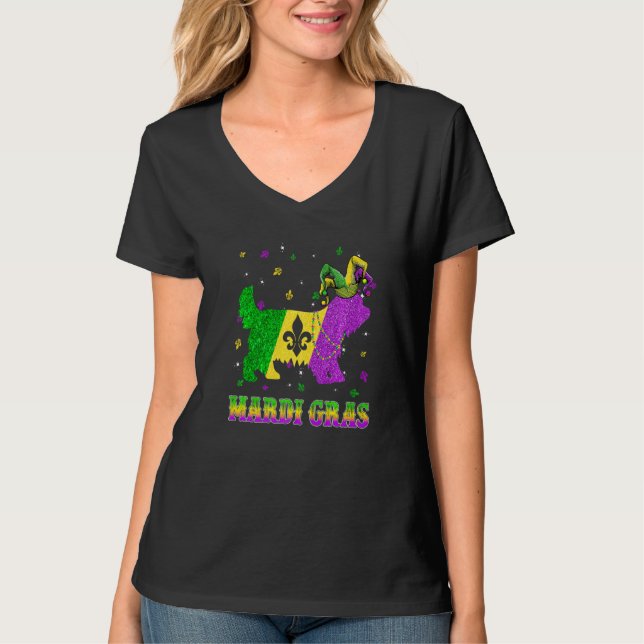 Yorkshire Terrier Dog Mardi Gras Carnival Jester B T-Shirt (Vorderseite)