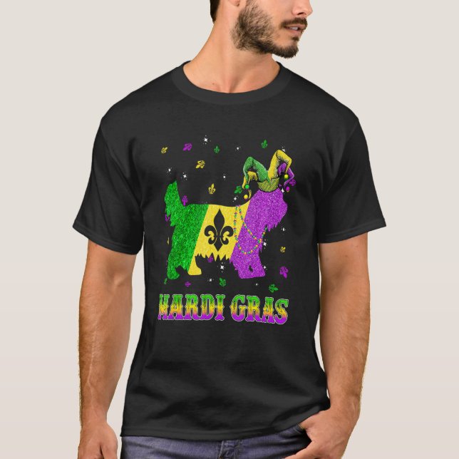 Yorkshire Terrier Dog Mardi Gras Carnival Jester B T-Shirt (Vorderseite)