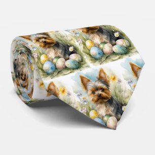 Yorkshire Terrier Dog mit Ostereier Urlaub Krawatte