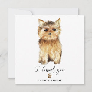 Yorkshire Terrier Dog Mum Puppy Pers Birthday Karte