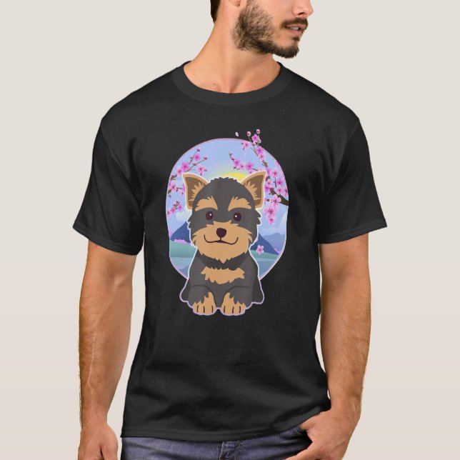 Yorkshire Terrier Dog Niedliche Welpenfamilie T-Shirt (Vorderseite)