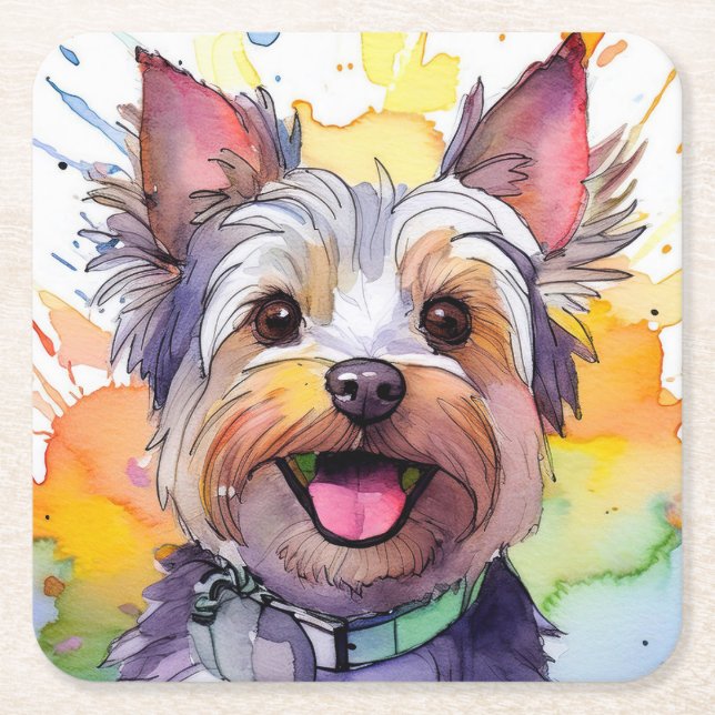 Yorkshire Terrier Dog Paper Untersetzer (Vorderseite)