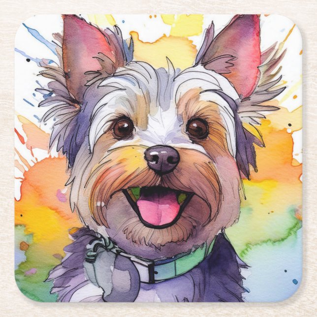 Yorkshire Terrier Dog Paper Untersetzer (Vorderseite)