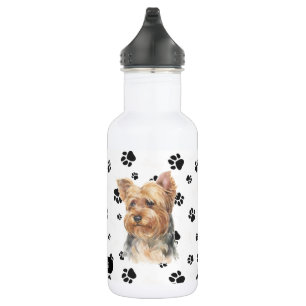 Yorkshire Terrier Dog Pawprint Edelstahlflasche