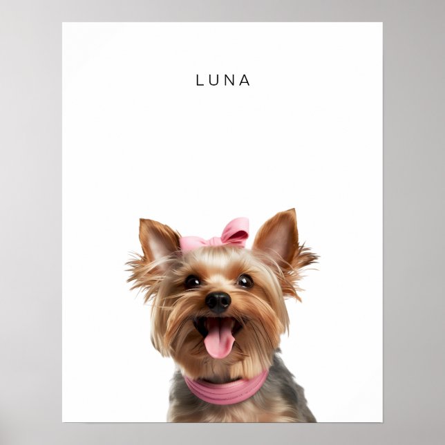 Yorkshire Terrier Dog Personalisiert Print Poster (Vorne)