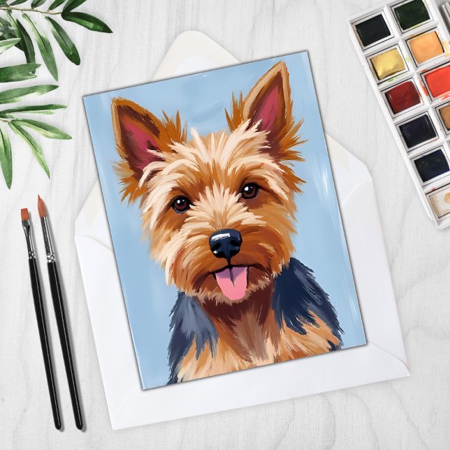Yorkshire Terrier Dog Portraitkarte (Von Creator hochgeladen)