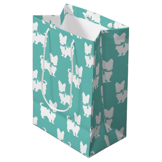 Yorkshire Terrier Dog Puppy Yorkie Mittlere Geschenktüte (Vorderseite Schrägansicht)