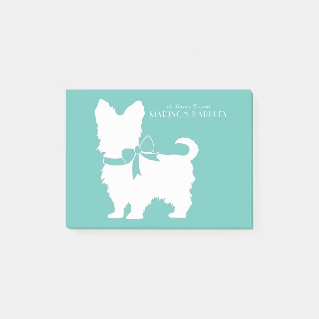 Yorkshire Terrier Dog Puppy Yorkie Post-it Klebezettel (Vorderseite)
