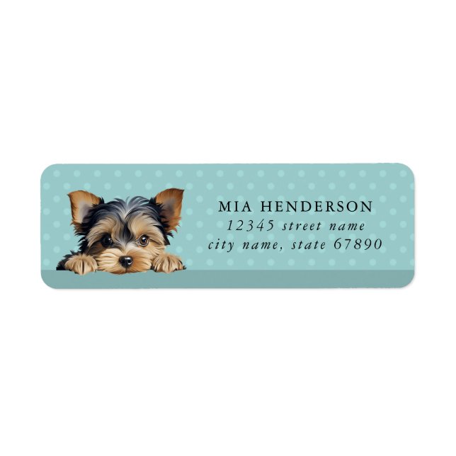 Yorkshire Terrier Dog Return Address Label (Vorne)