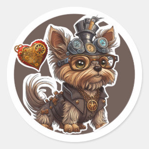 Yorkshire Terrier Dog Runder Aufkleber