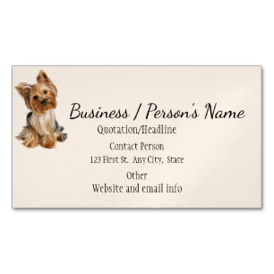 Yorkshire Terrier Dog Tier Logo Animal Magnetische Visitenkarte