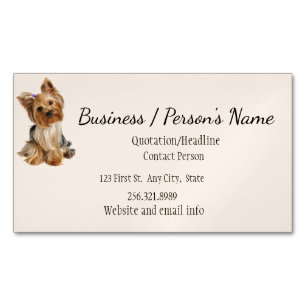 Yorkshire Terrier Dog Tier Logo Animal Magnetische Visitenkarte