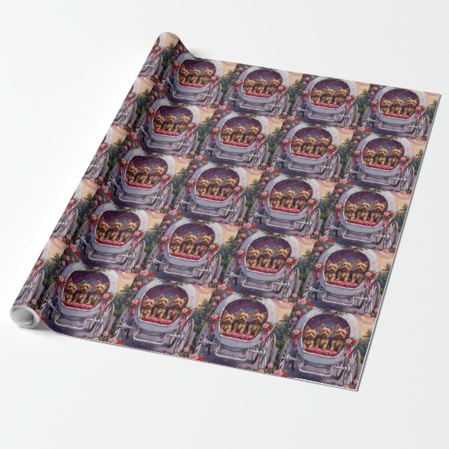 Yorkshire Terrier Dog Valentine's Day Geschenkpapier (Ungerollt)