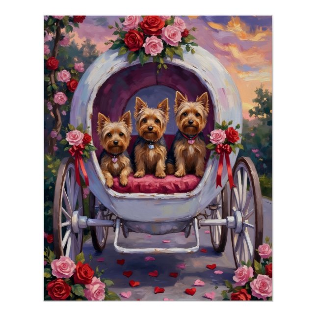 Yorkshire Terrier Dog Valentine's Day Poster (Vorderseite)