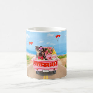 Yorkshire Terrier Dog Valentine's Day Truck Hearts Kaffeetasse