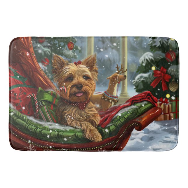 Yorkshire Terrier Dog Weihnachtsfest Badematte (Vorderseite)