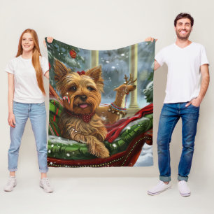 Yorkshire Terrier Dog Weihnachtsfest Fleecedecke