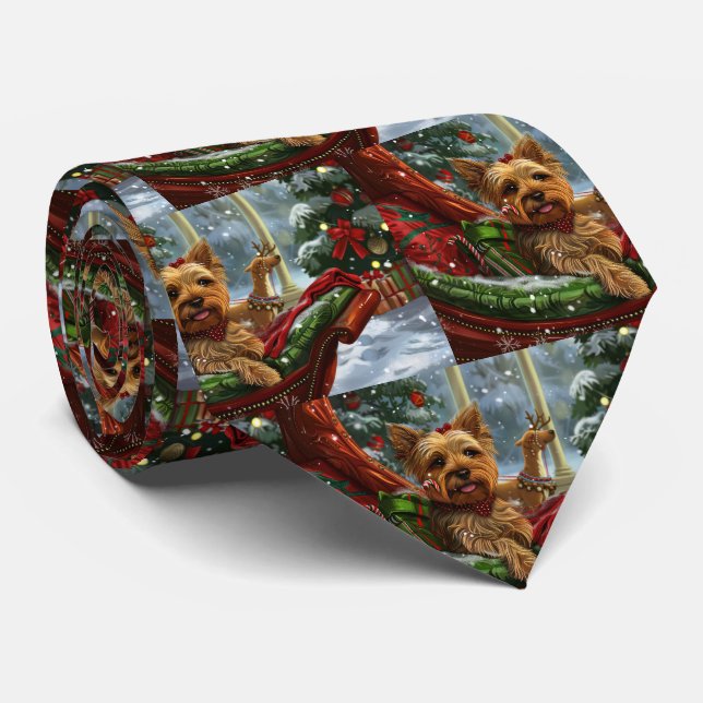 Yorkshire Terrier Dog Weihnachtsfest Krawatte (Gerollt)