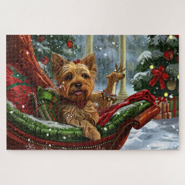 Yorkshire Terrier Dog Weihnachtsfest Puzzle (Horizontal)