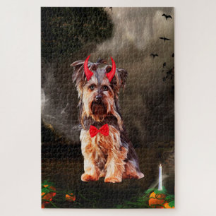 Yorkshire Terrier Dog zu Halloween Puzzle