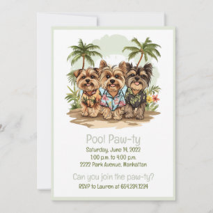 Yorkshire Terrier Dogs Hawaiian Shirts Einladung