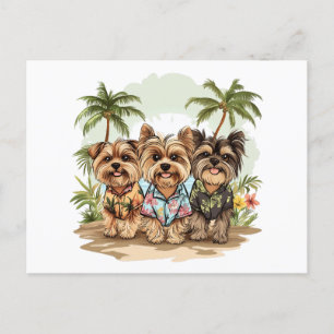 Yorkshire Terrier Dogs Hawaiian Shirts Postkarte