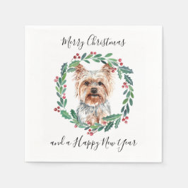 Yorkshire Terrier Elegant Dog Frohe Weihnachten Serviette