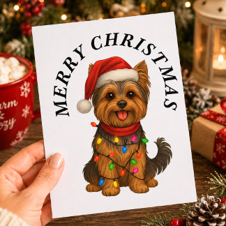 Yorkshire Terrier Frohe Weihnachten Hübsch Festlic