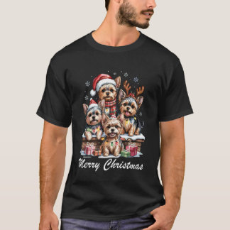 Yorkshire Terrier Frohe Weihnachten Lustiger Yorki T-Shirt