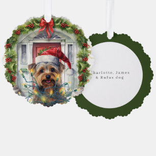 Yorkshire Terrier Front Door Weihnachten Ornament Karte